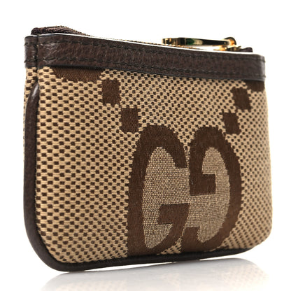 Gucci Monogram Jumbo GG Textured Dollar Calfskin Ophidia Key Case Camel Ebony New Acero 3 of 8
