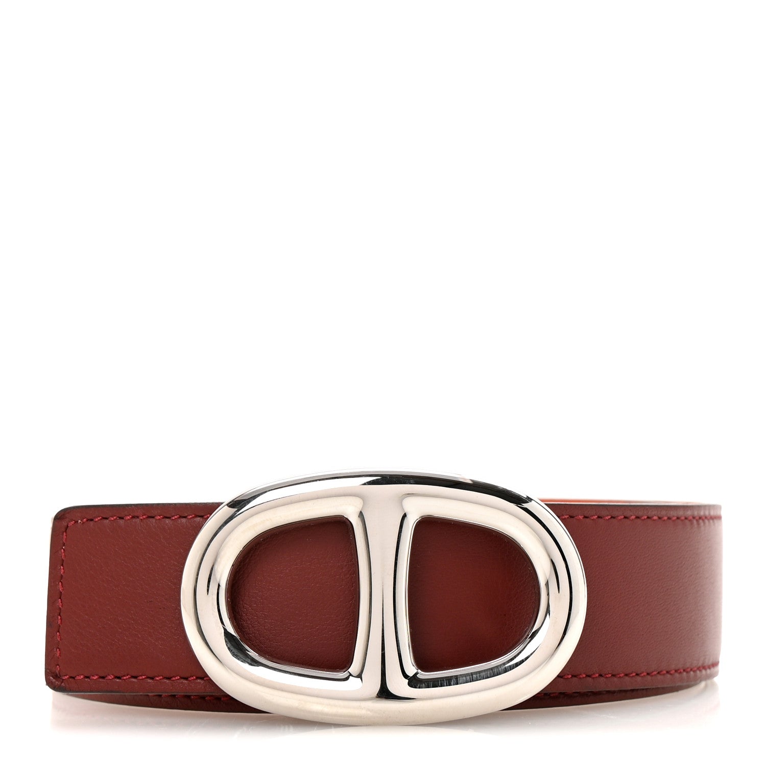 Hermes Swift Epsom 32mm Chaine D'Ancre Belt 90 36 Orange Rouge H 1 of 6