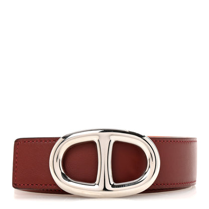 Hermes Swift Epsom 32mm Chaine D'Ancre Belt 90 36 Orange Rouge H 1 of 6