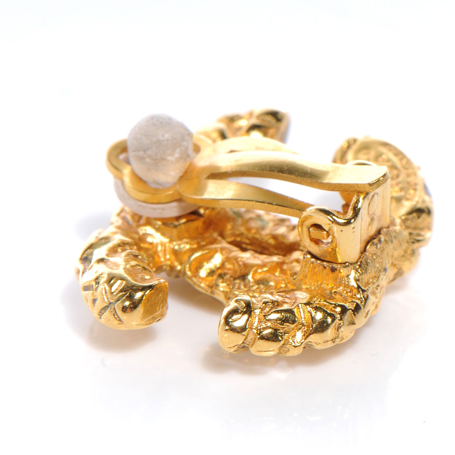 Chanel Antique CC Clip On Earrings Gold 3 of 4