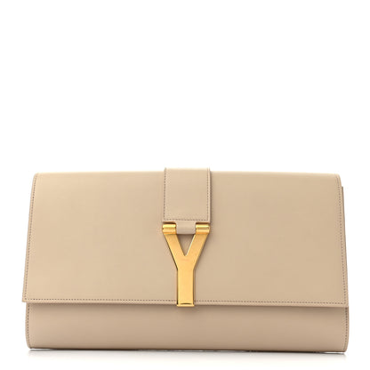 Saint Laurent Calfskin Classic Y Ligne Clutch Light Beige 1 of 8