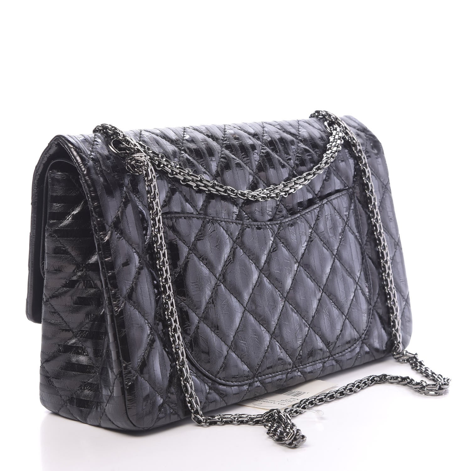 Chanel Metallic Calfskin Striped 2.55 Reissue 227 Flap Black 3 of 11