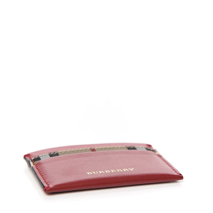Burberry Calfskin Horseferry Check Izzy Card Case Red 3 of 7