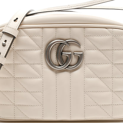 Gucci Calfskin Matelasse Aria Small GG Marmont Chain Shoulder Bag Mystic White 8 of 10
