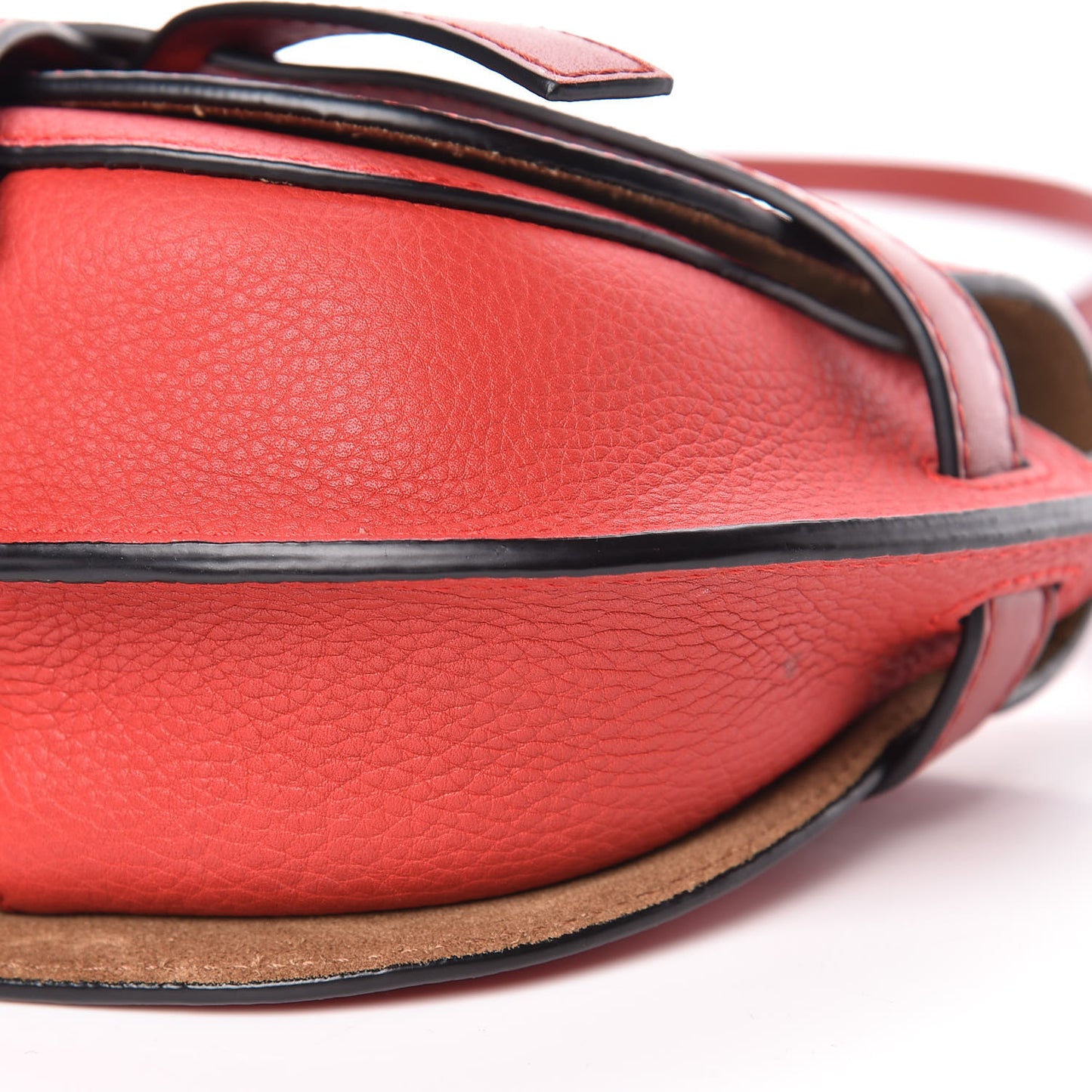 Grained Calfskin Mini Gate Crossbody Bag Scarlet Burnt Red