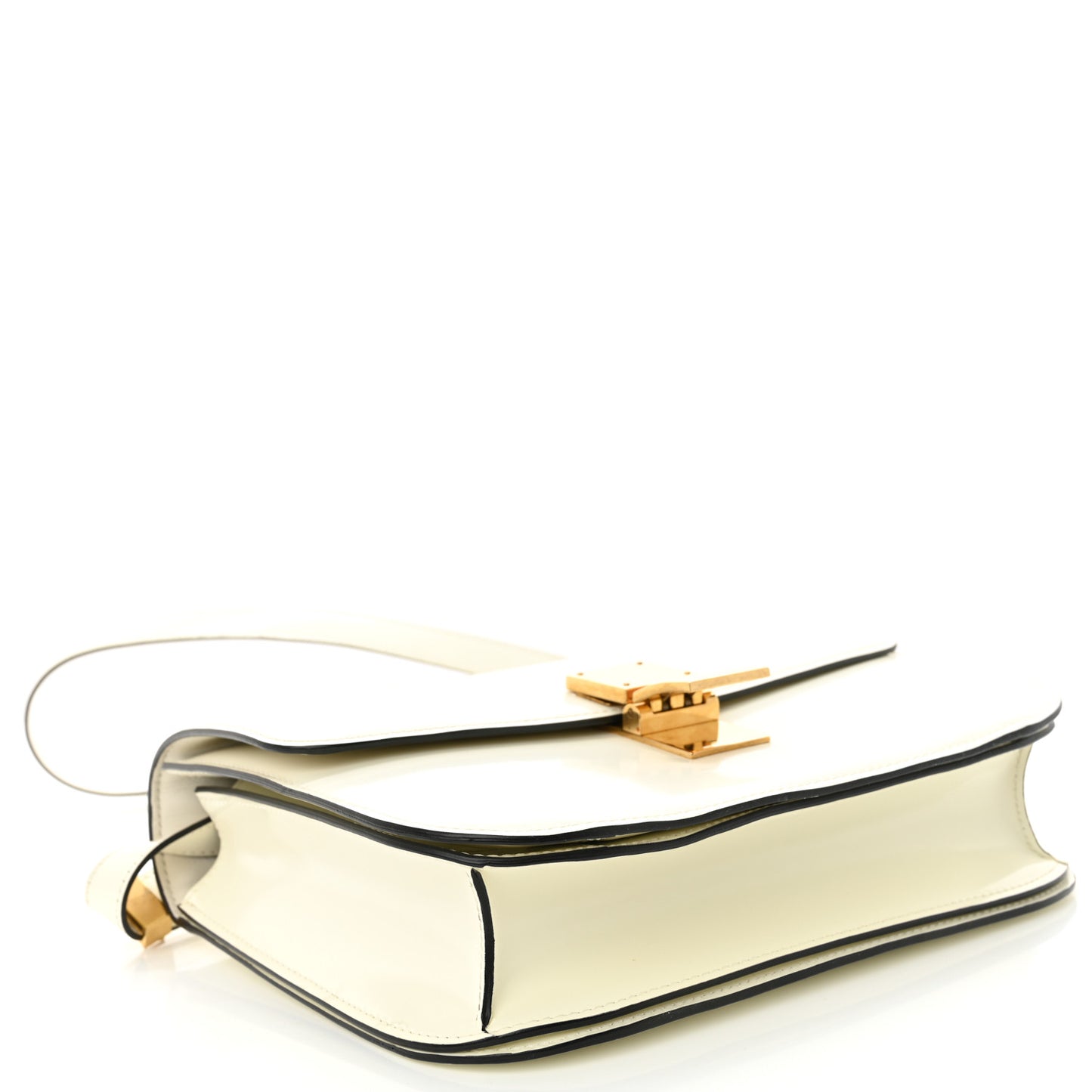 Spazzolato Calfskin Medium Classic Box Flap Bag White