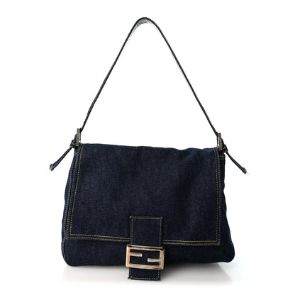 Fendi Denim Mama Baguette Blue 1 of 11
