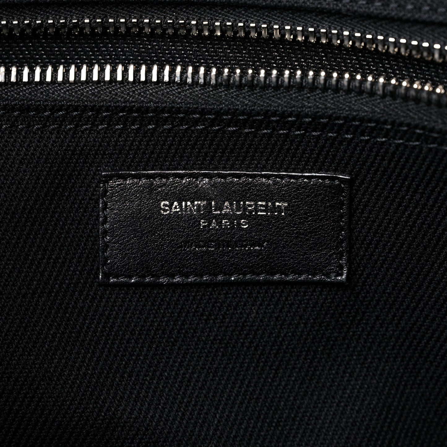 Linen Calfskin Rive Gauche Tote Black