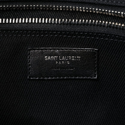 Saint Laurent Linen Calfskin Rive Gauche Tote Black 6 of 19