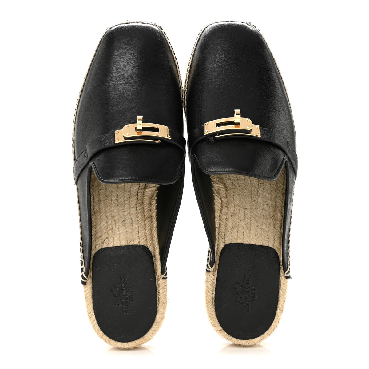 Hermes Goatskin Feria Espadrille 39 Black 2 of 10