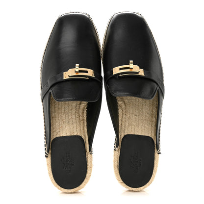 Hermes Goatskin Feria Espadrille 39 Black 2 of 10