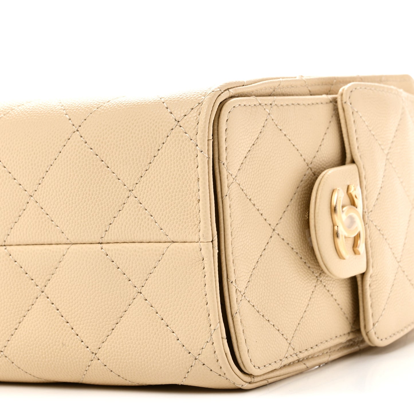 Caviar Quilted Mini Chanel 25 Handbag Beige