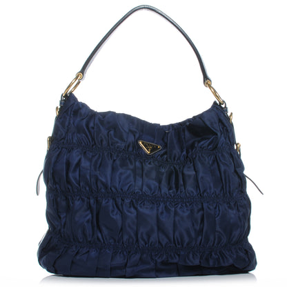 Prada Tessuto Nylon Gaufre Shoulder Bag Baltico 1 of 9