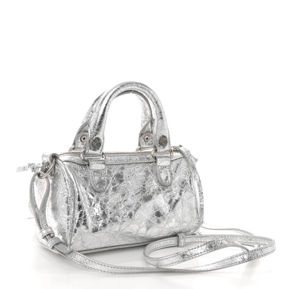 Balenciaga Agneau Arena Crystal Neo Nano Cagole Handbag Silver 4 of 10