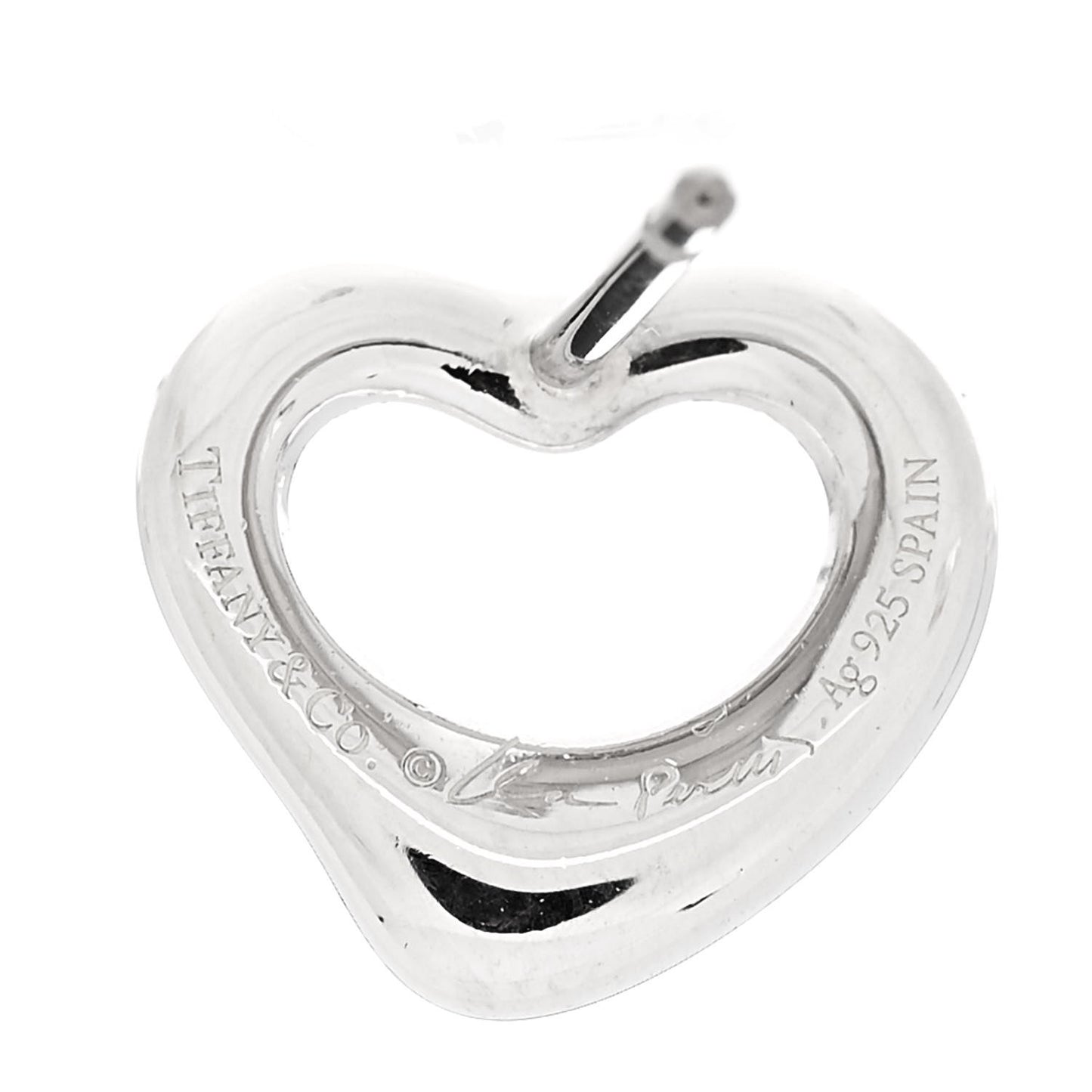 Sterling Silver 11mm Elsa Peretti Open Heart Earrings