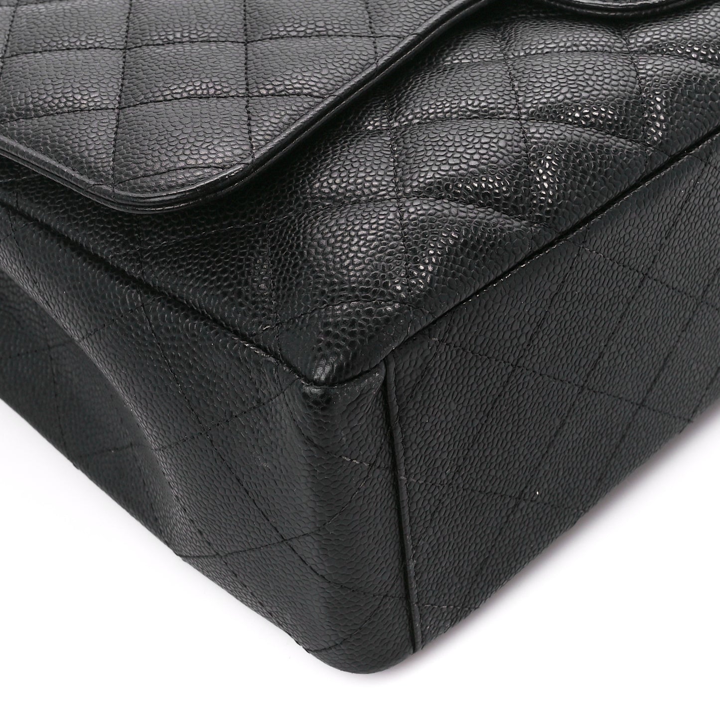 Caviar Quilted Maxi Double Flap Black