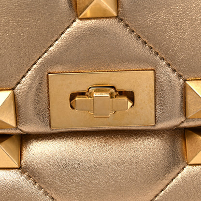 Valentino Garavani Nappa Medium Roman Stud Shoulder Bag Antique Brass 13 of 13