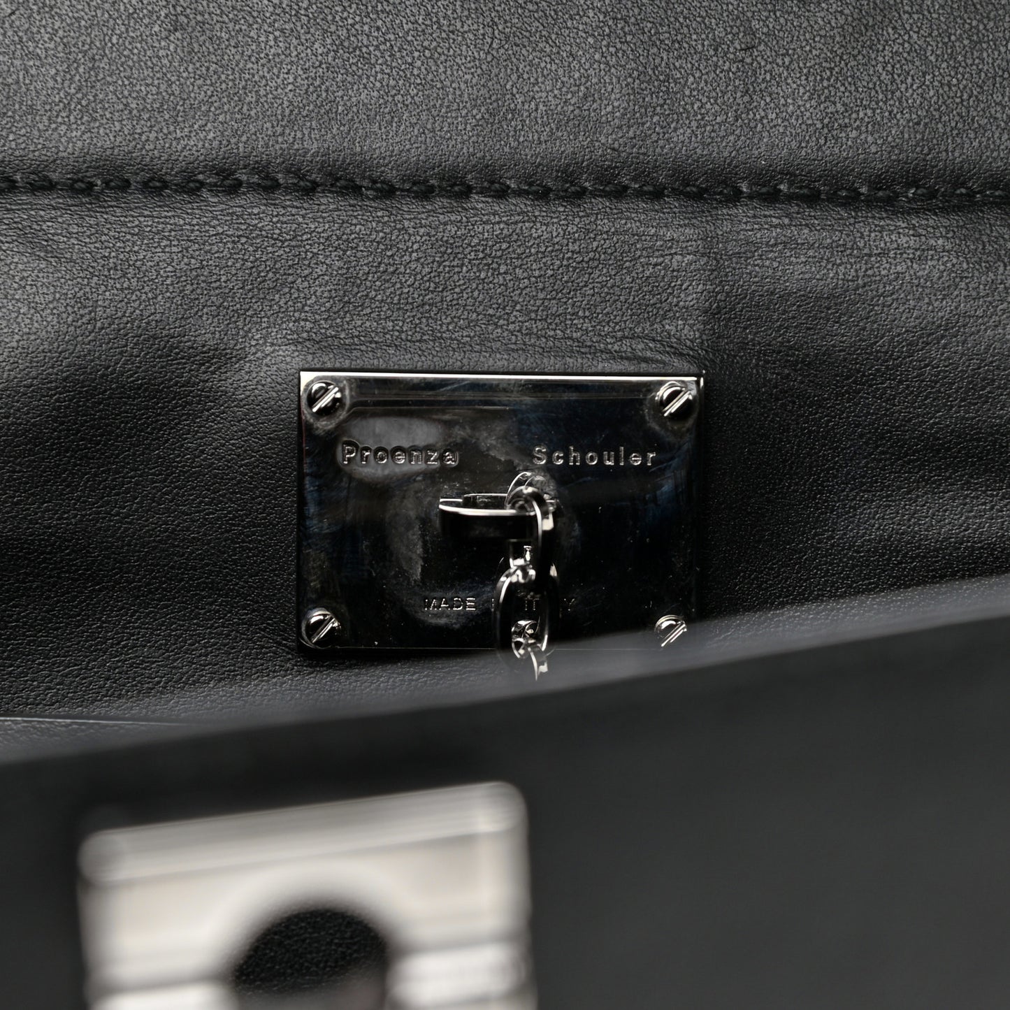 Calfskin Nubuck Medium Hava Top Handle Bag Black