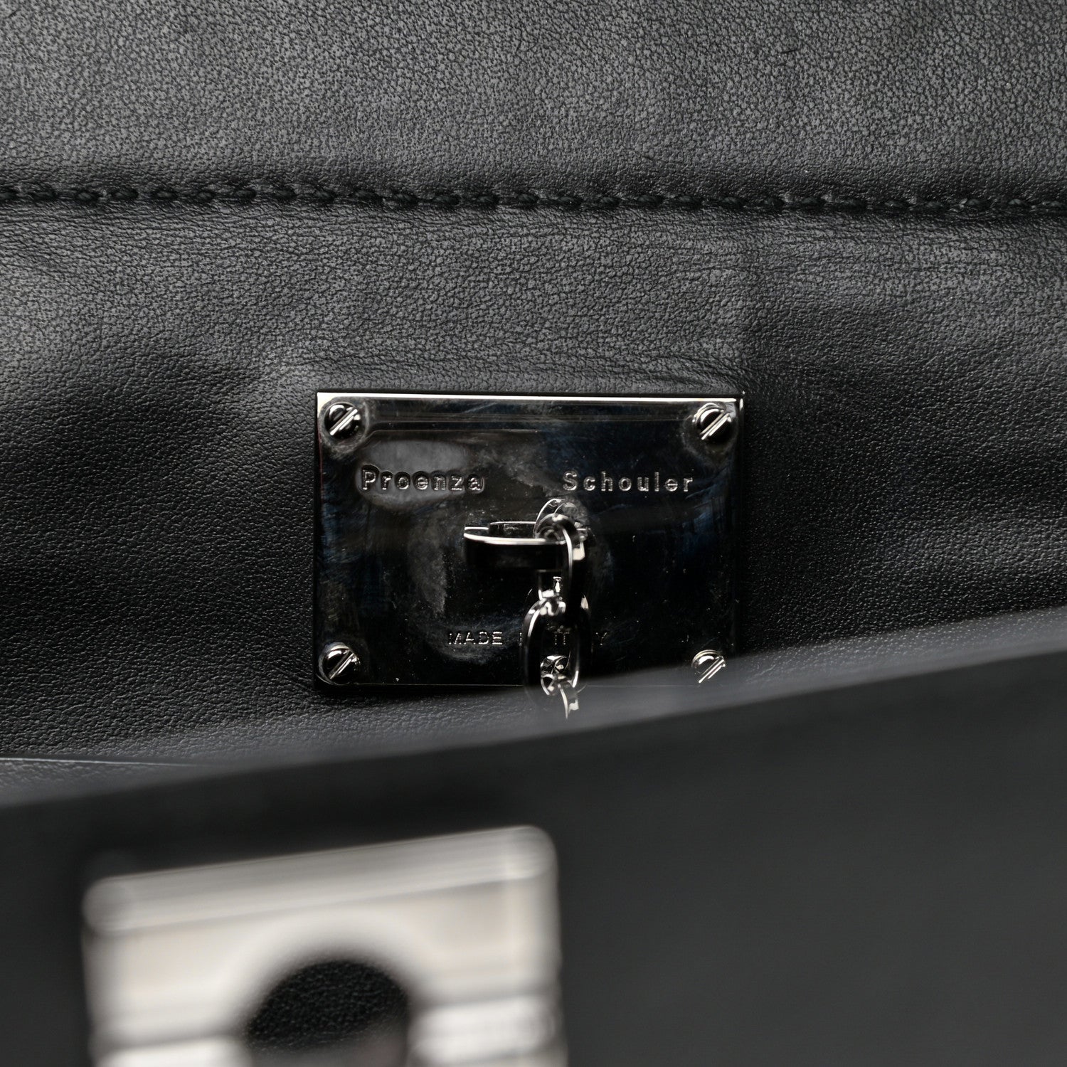 Proenza Schouler Calfskin Nubuck Medium Hava Top Handle Bag Black 8 of 9