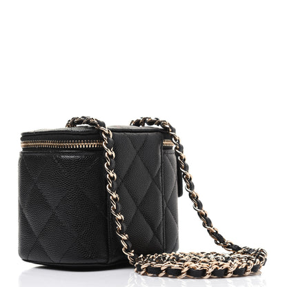 Chanel Caviar Quilted Mini Vanity Case With Chain Black 3 of 13