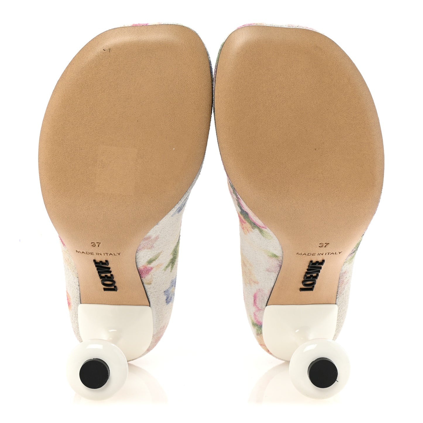 Suede Floral Toy Pumps 90 37 White Pink Multicolor