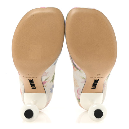 Loewe Suede Floral Toy Pumps 90 37 White Pink Multicolor 6 of 10