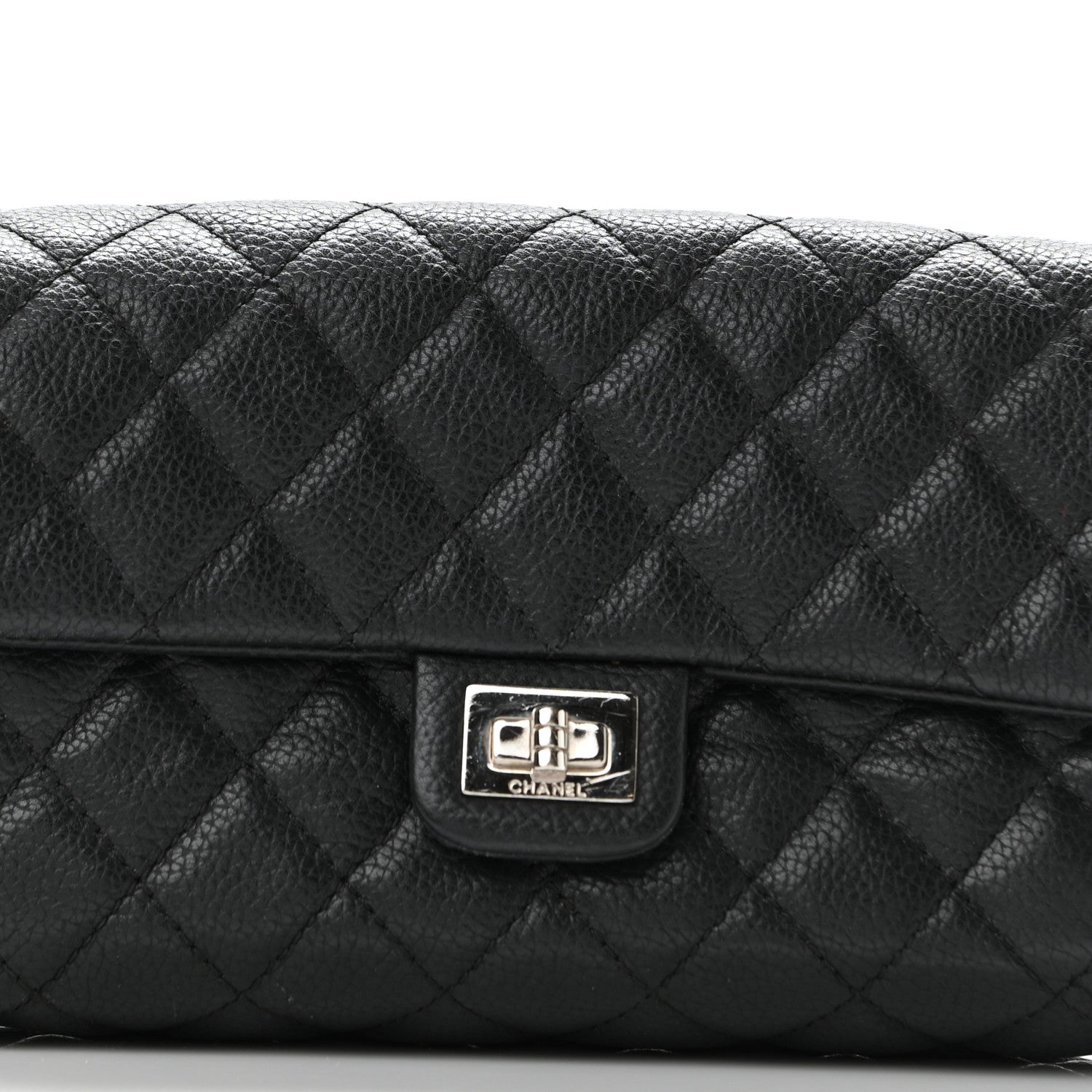 Chanel Grained Calfskin Quilted 2.55 Reissue Flap Belt Bag Clutch Black 9 of 11