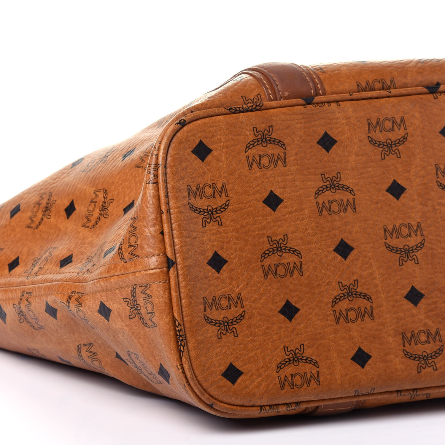MCM Visetos Shopping Tote Cognac 8 of 10