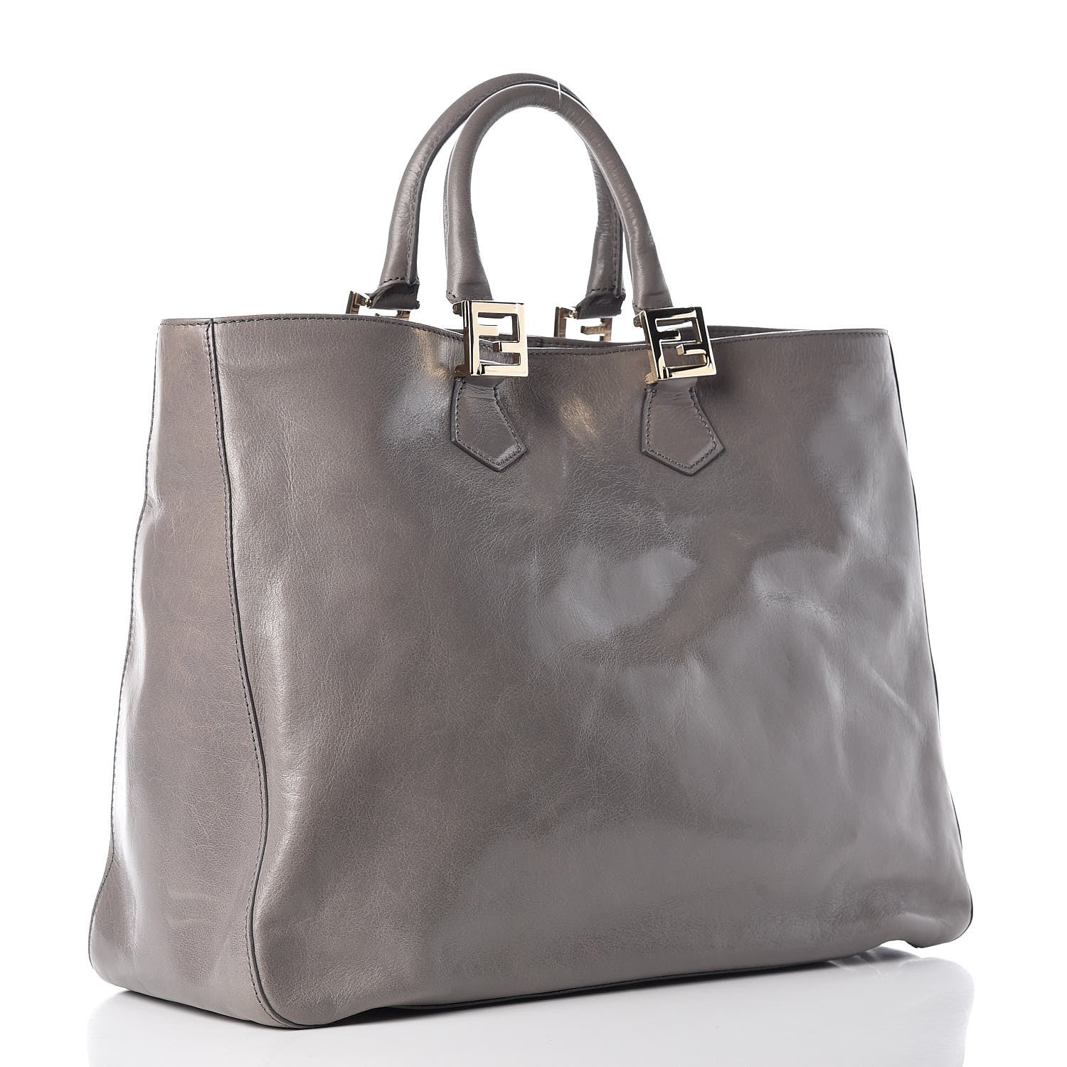 Fendi Vitello Acqua Large Twins Tote Grigio Scuro 3 of 9