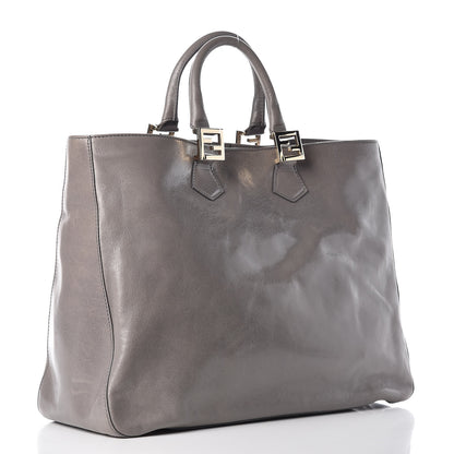 Fendi Vitello Acqua Large Twins Tote Grigio Scuro 3 of 9