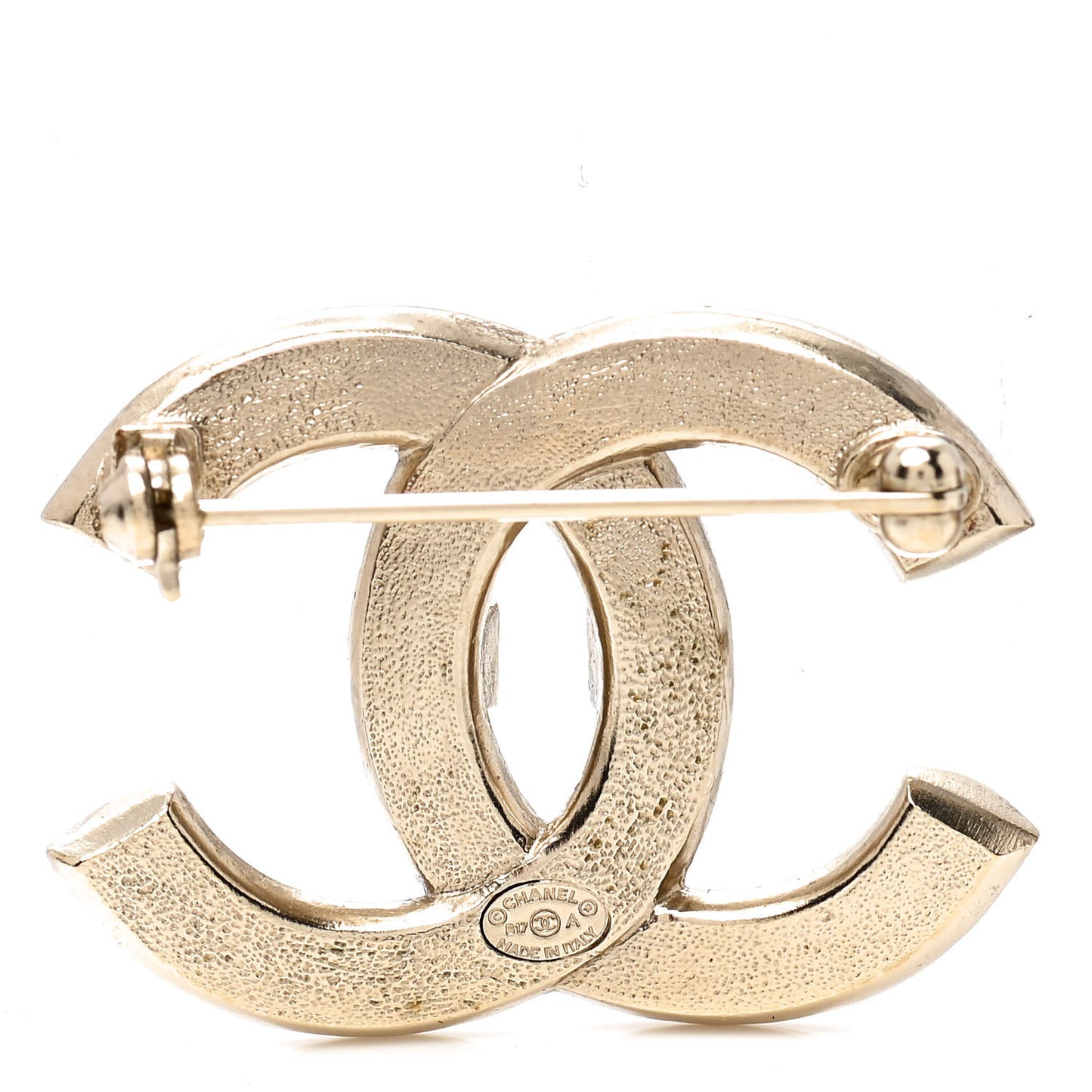 Baguette Crystal CC Brooch Light Gold