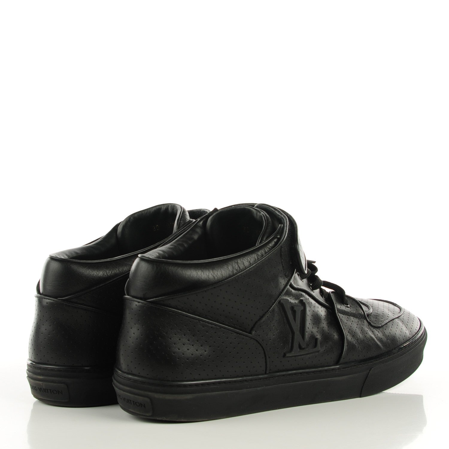 Louis Vuitton Perforated Leather Acapulco Mens Sneakers 14 Black 4 of 8