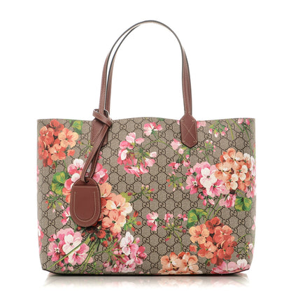 Gucci GG Supreme Monogram Blooms Medium Reversible Tote Beige Multicolor Dry Rose 1 of 7