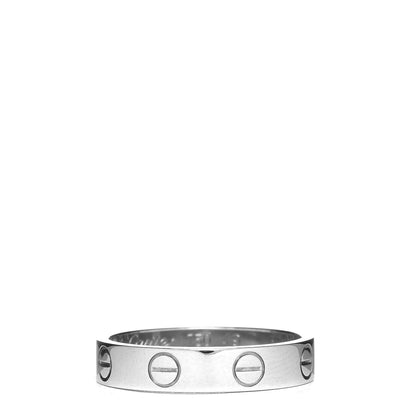 Cartier 18K White Gold 3.5mm LOVE Wedding Band Ring 49 5 3 of 5