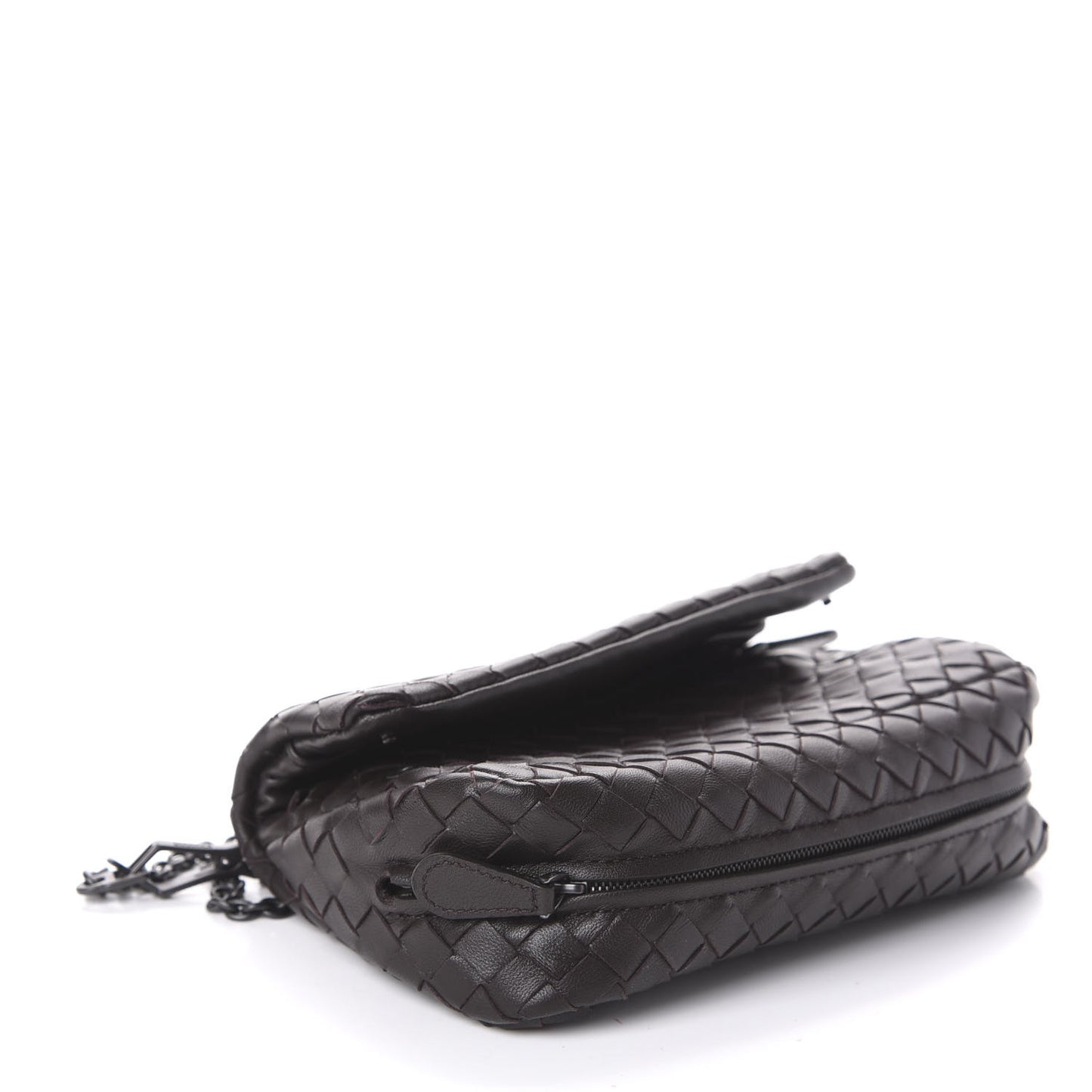 Nappa Intrecciato Mini Chain Messenger Ebano