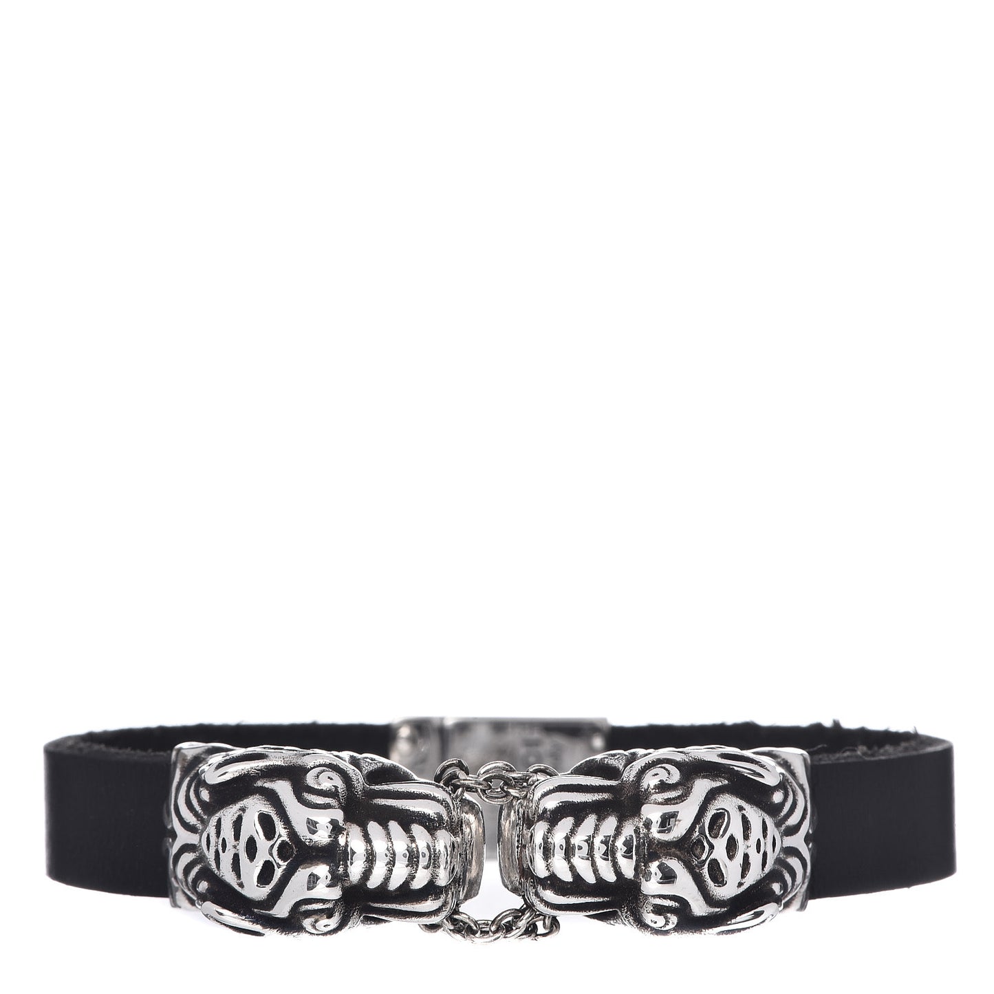 Sterling Silver Calfskin Tiger Head Bracelet