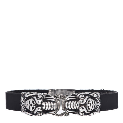 Gucci Sterling Silver Calfskin Tiger Head Bracelet 3 of 5