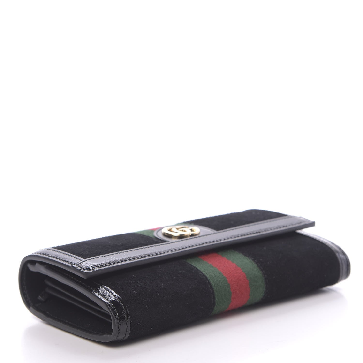Gucci Suede Patent GG Web Ophidia Continental Wallet Black 4 of 10