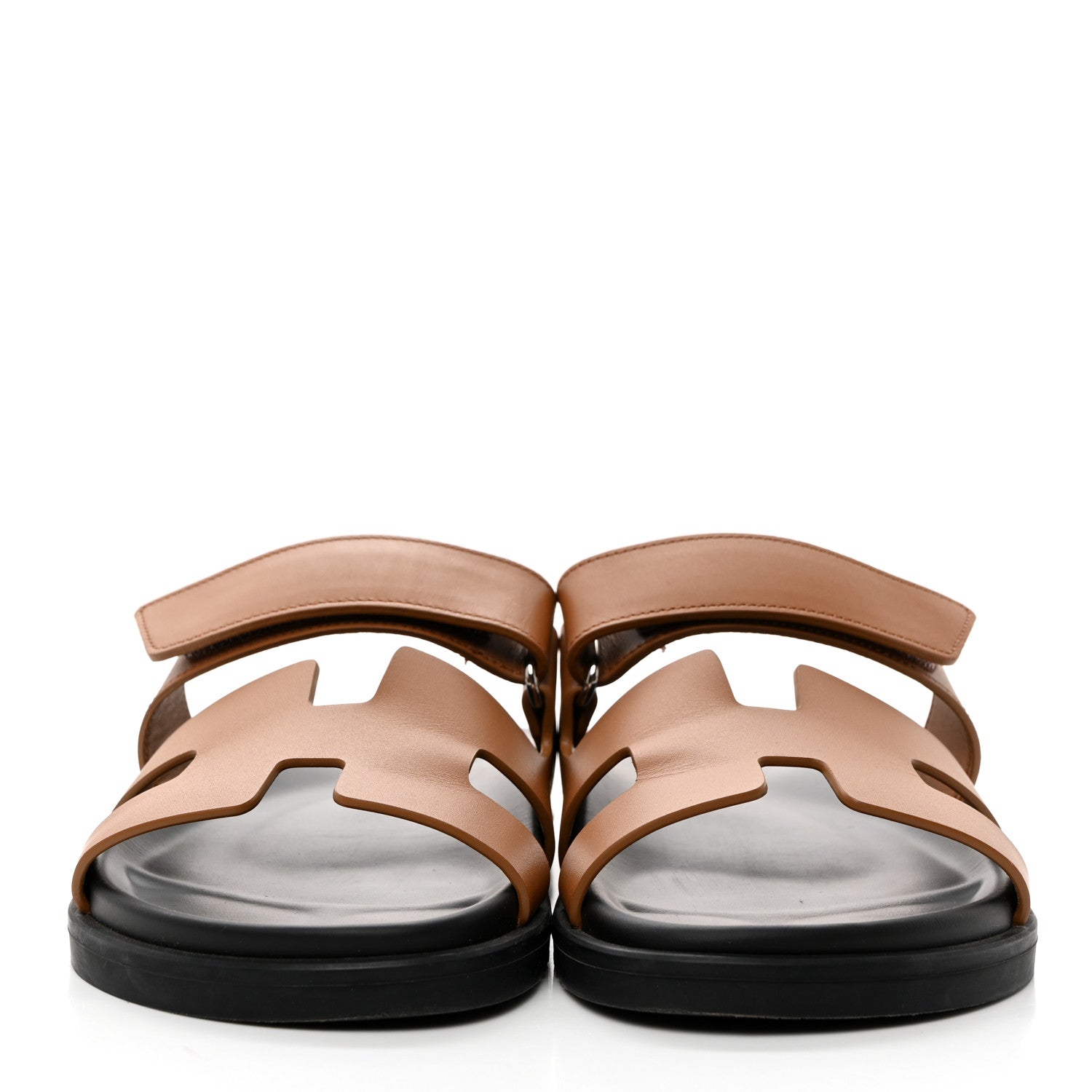 Hermes Calfskin Womens Chypre Sandals 36.5 Naturel 2 of 9