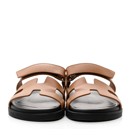 Hermes Calfskin Womens Chypre Sandals 36.5 Naturel 2 of 9