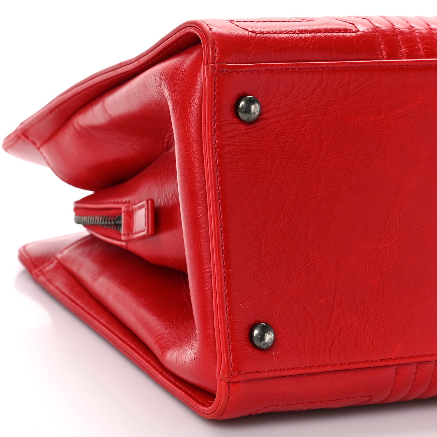 Chanel Glazed Calfskin Quilted Korean Garden Tote Red 7 of 13