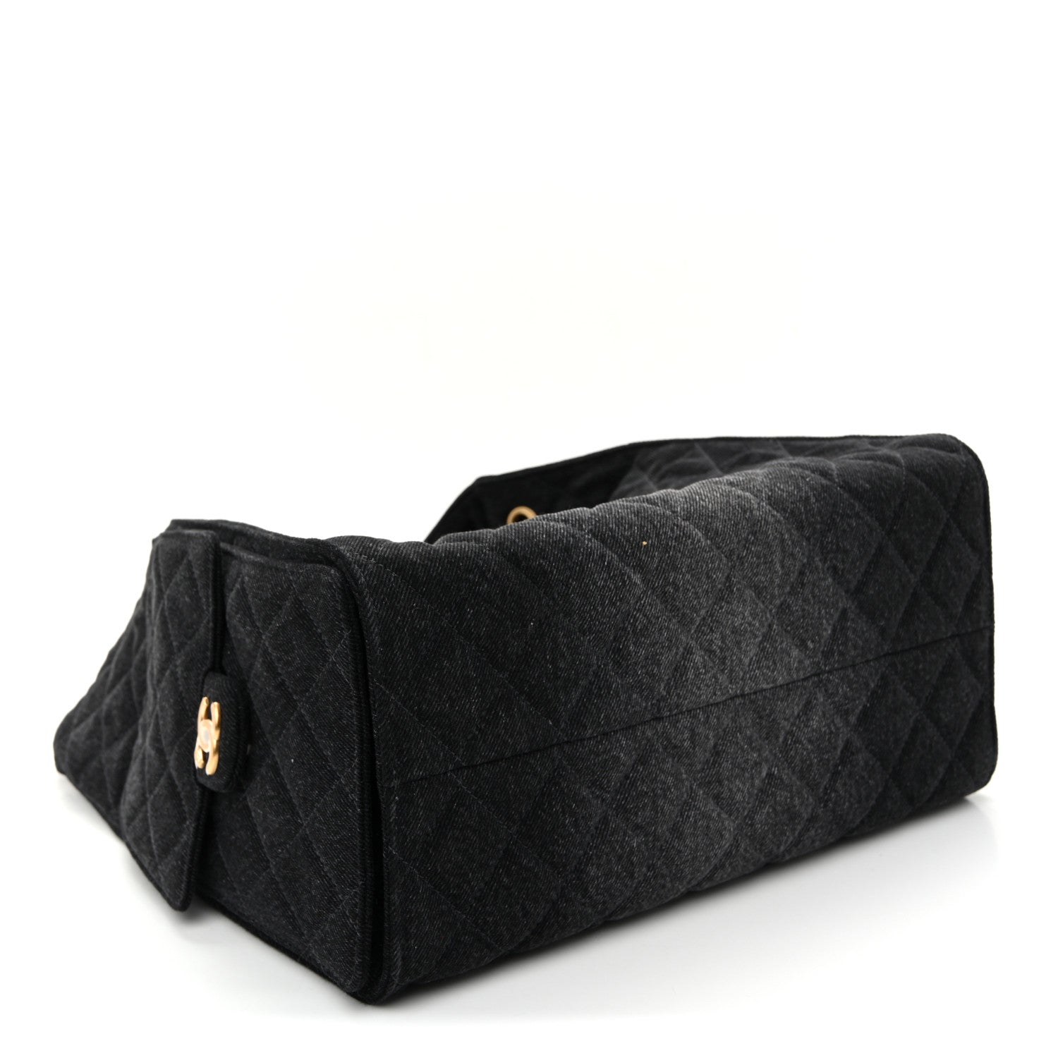 Chanel Washed Denim Quilted Medium Chanel 25 Handbag Black 5 of 11