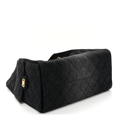 Chanel Washed Denim Quilted Medium Chanel 25 Handbag Black 5 of 11