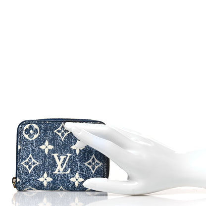 Louis Vuitton Denim Monogram Jacquard Zippy Coin Purse Bleu 2 of 6