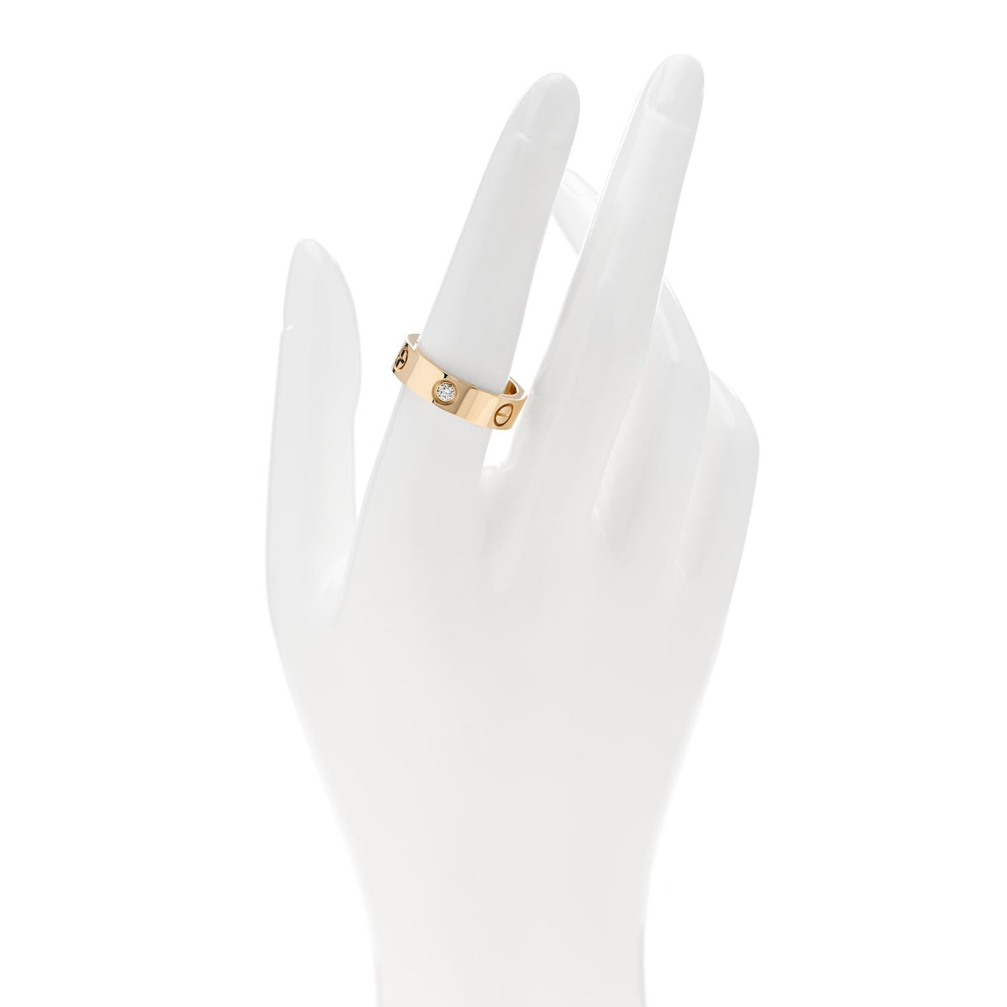 18K Yellow Gold 3 Diamond 5.5mm LOVE Ring 56 7.75