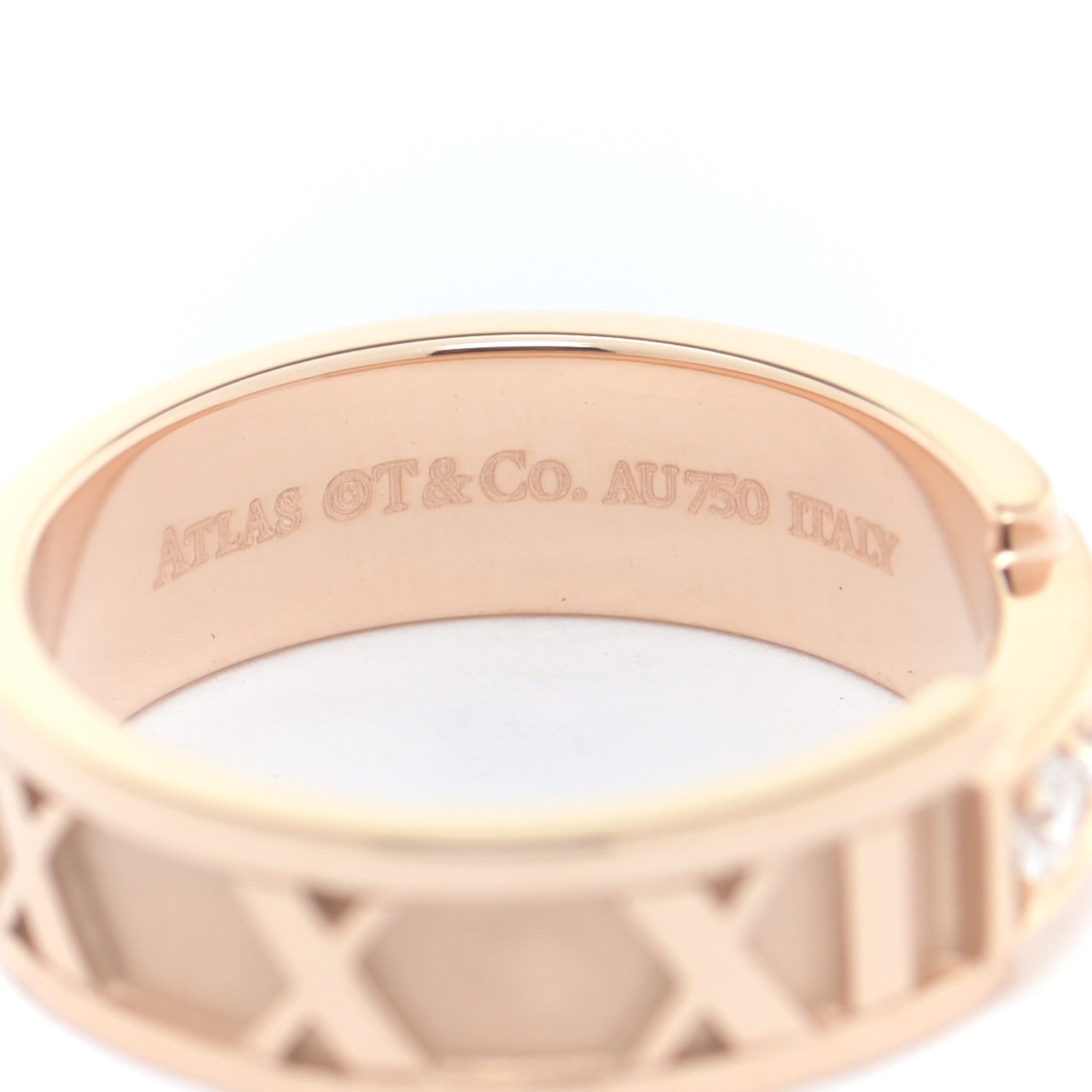 Tiffany 18K Rose Gold Diamond Atlas Ring 49 5 4 of 4