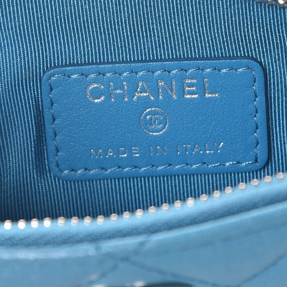 Chanel Metallic Lambskin Small Cosmetic Case Turquoise 5 of 7