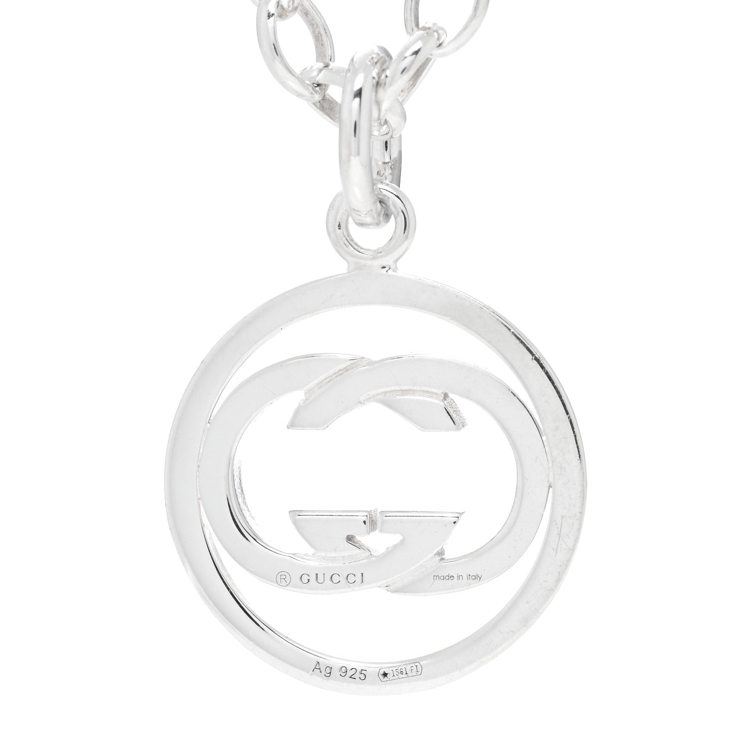 Gucci Sterling Silver Interlocking G Pendant Necklace 5 of 5