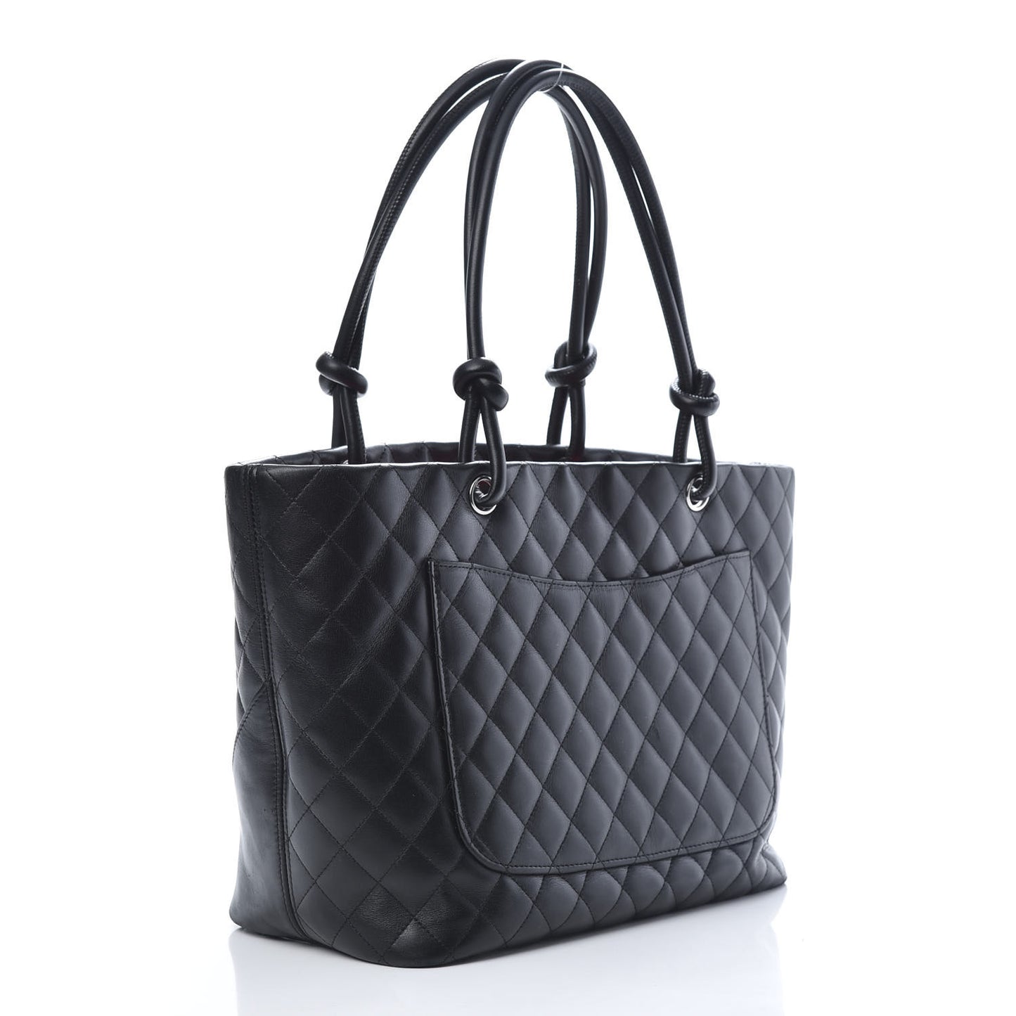 Calfskin Quilted Large Cambon Tote Black