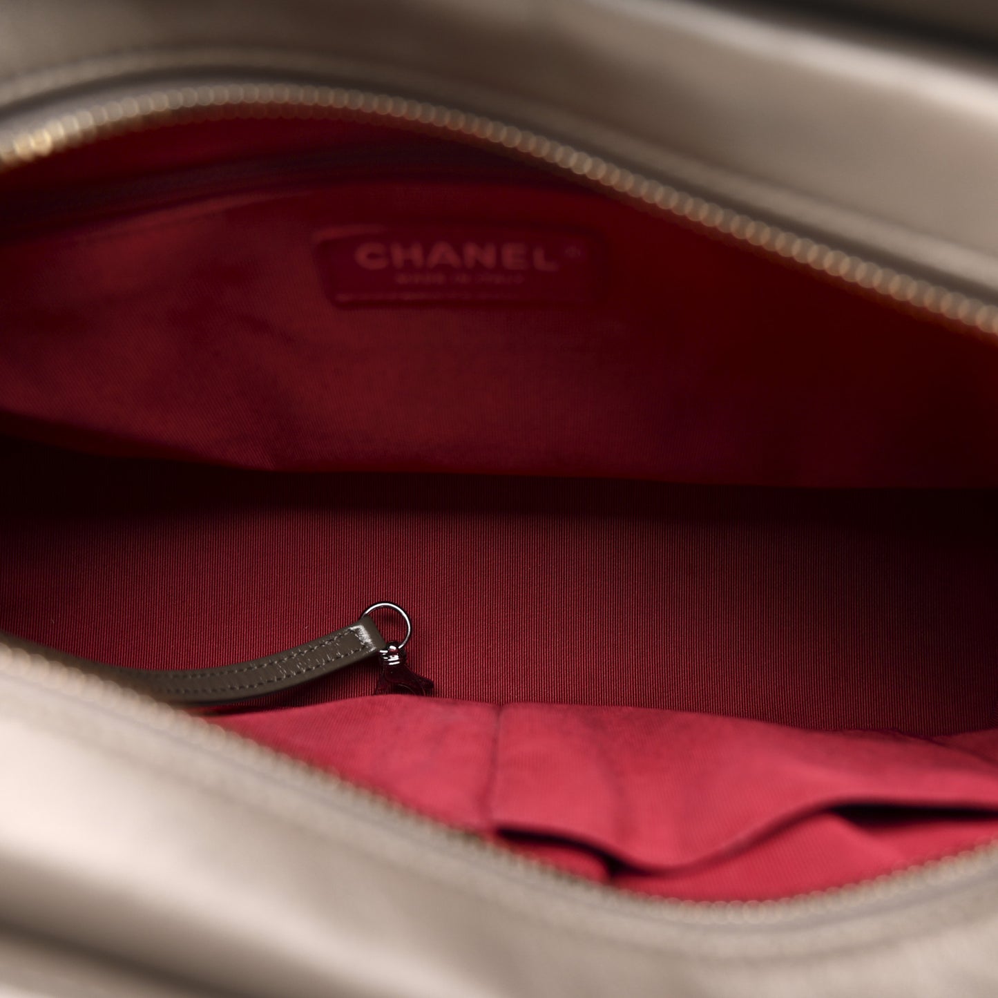 Aged Calfskin Quilted Medium Gabrielle Hobo Grey